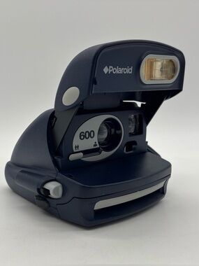 Vintage Polaroid 600 Round Instant Film Camera Blue Film Tested & Working